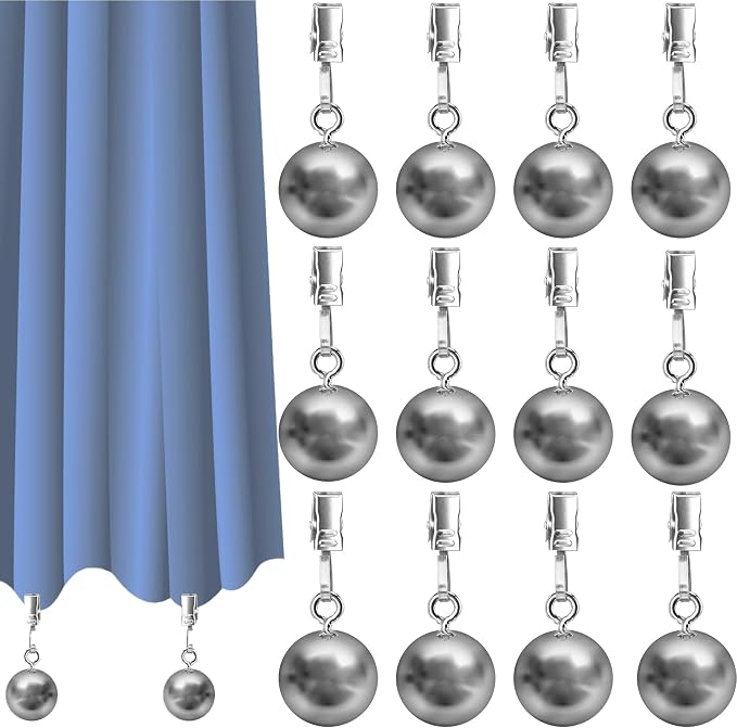 12 Pack Curtain Weights for Outdoor and Indoor, Stainless Steel Weight Clip for by Onwoli