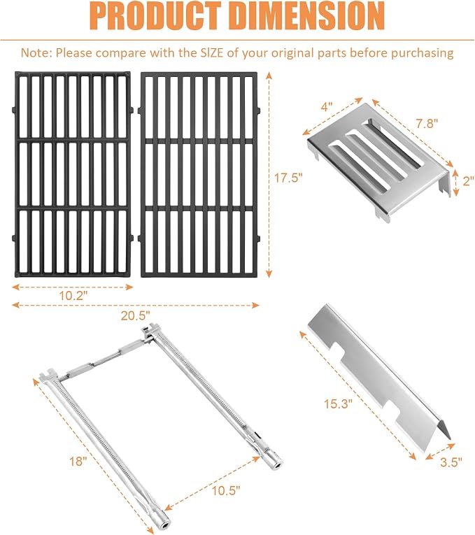 AJinTeby 7635 Flavorizer Bars 7637 Grates 69785 Burner Tube 67060 Heat - Image 3