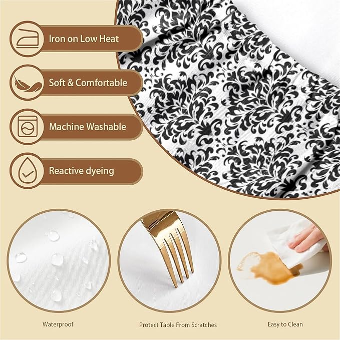 Rectangle Table Cloth Cover Waterproof Elastic Fitted Polyester Fitted - Image 3