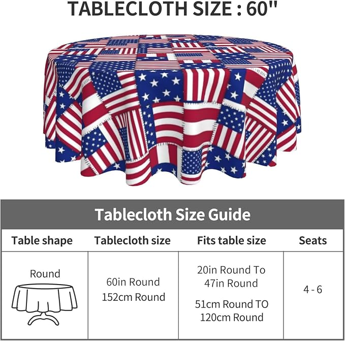 American Flag Joint Round Tablecloth - Image 5