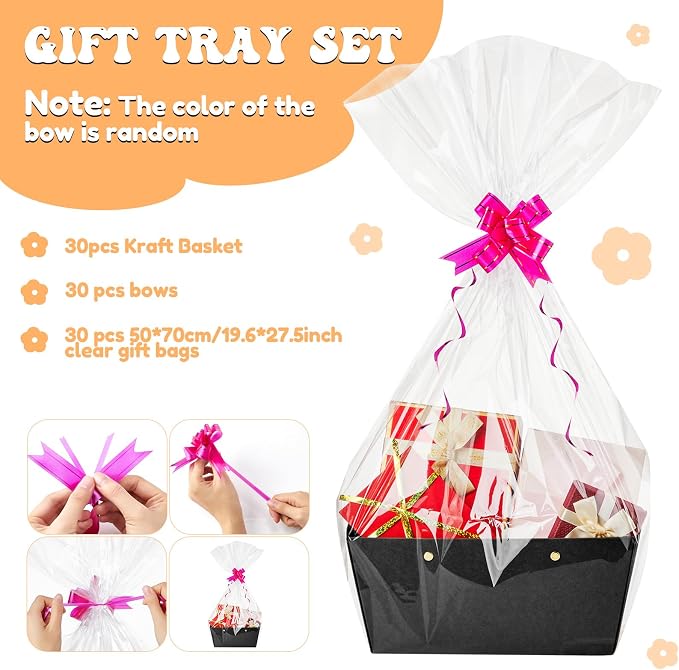 Tuanse 30 Pcs Basket for Gift Empty DIY Bulk Gift Basket Kit - Image 3