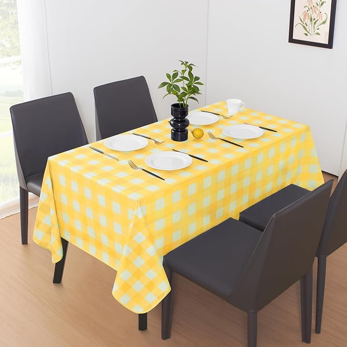MOSAYT Rectangle Vinyl Tablecloth, 100% Waterproof Buffalo Gingham Plastic - Image 2