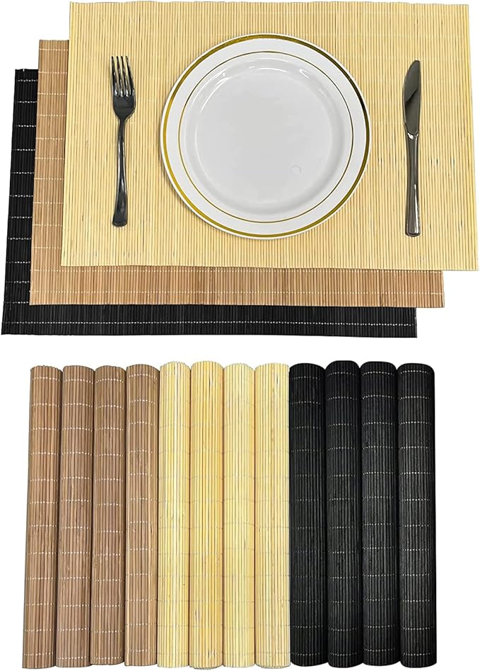 ANDSTAR Set of 12 Pcs Bamboo Placemats by Andstar