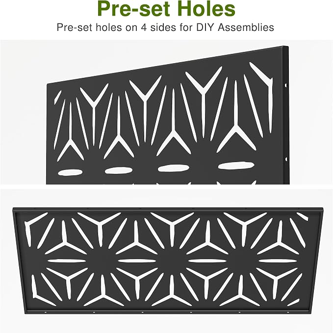 Casaphoria 72" H x 45" W Metal Privacy Screen, 2 Pack Outdoor Freestanding - Image 4