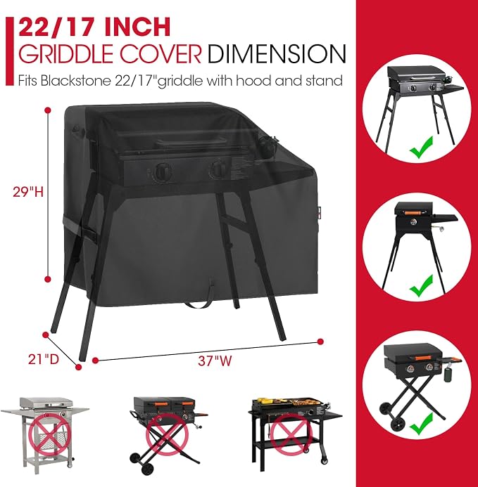Unicook Griddle Cover for Blackstone 22 Inch and 17 Inch Griddle - Image 2