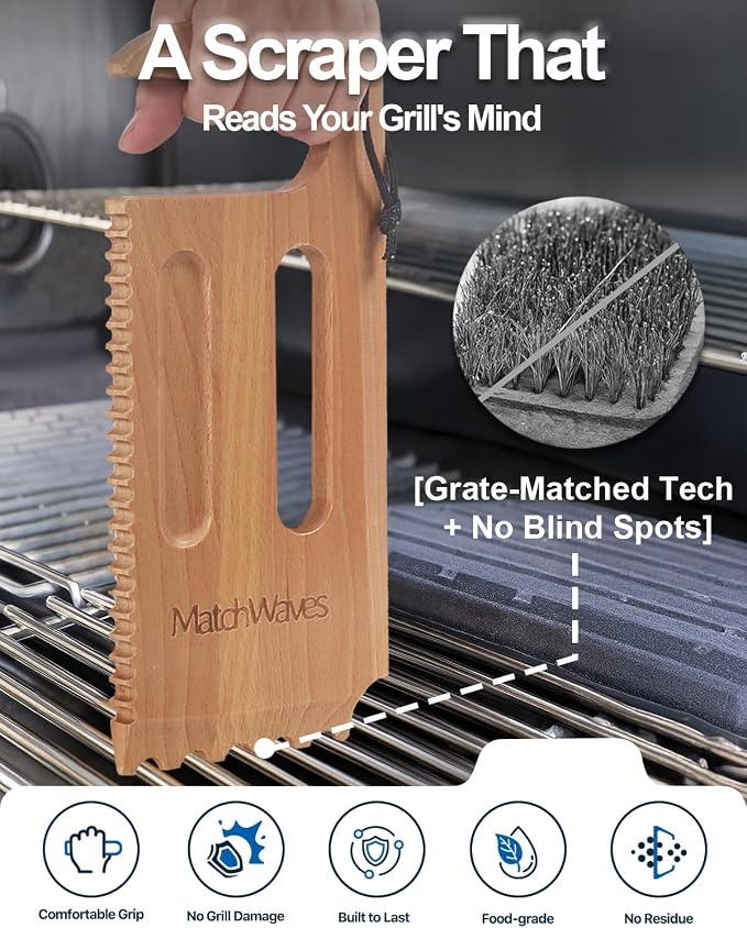 Wooden Grill Scraper, Grill Grate Cleaner - Image 7