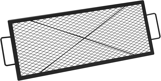 onlyfire X-Marks Fire Pit Cooking Grate, Portable Rectangle Campfire Grill Grate by onlyfire
