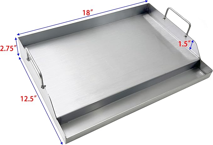 Direct Store Parts DS126 Stainless Steel BBQ Cooking Griddle, Universal Flat - Image 2