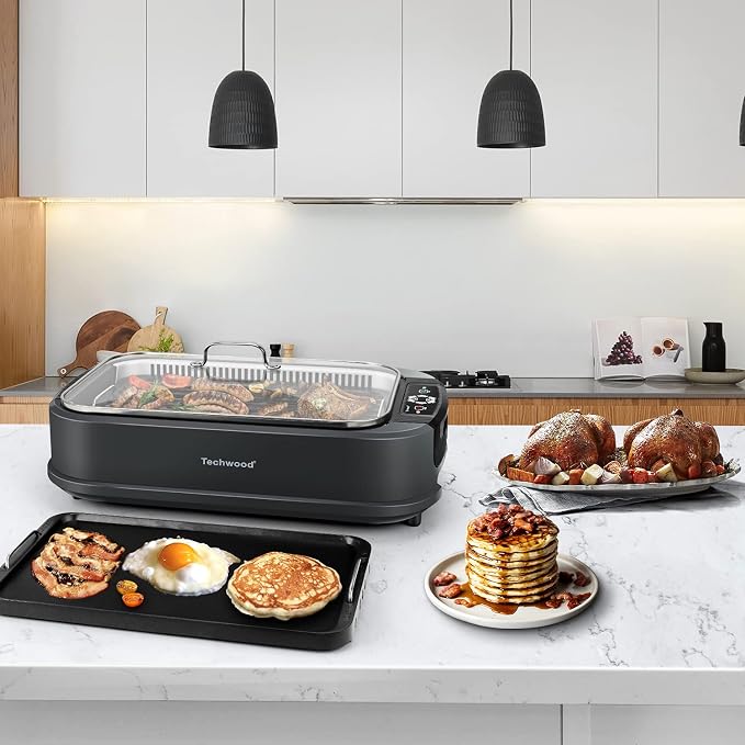 Indoor Grill, Techwood 1500W Smokeless Electric Grill - Image 7