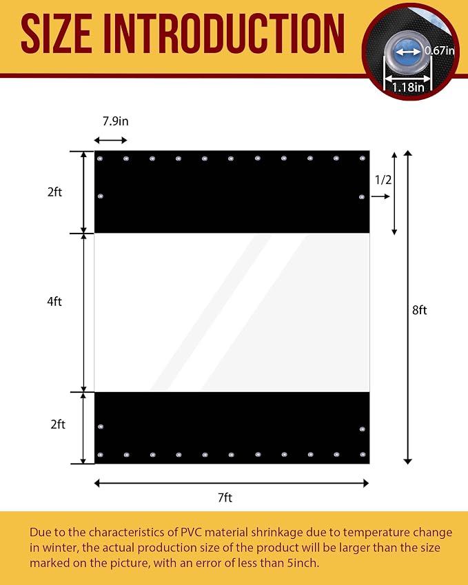FoundGo 8'H x 7'W Vinyl Curtains - Image 5