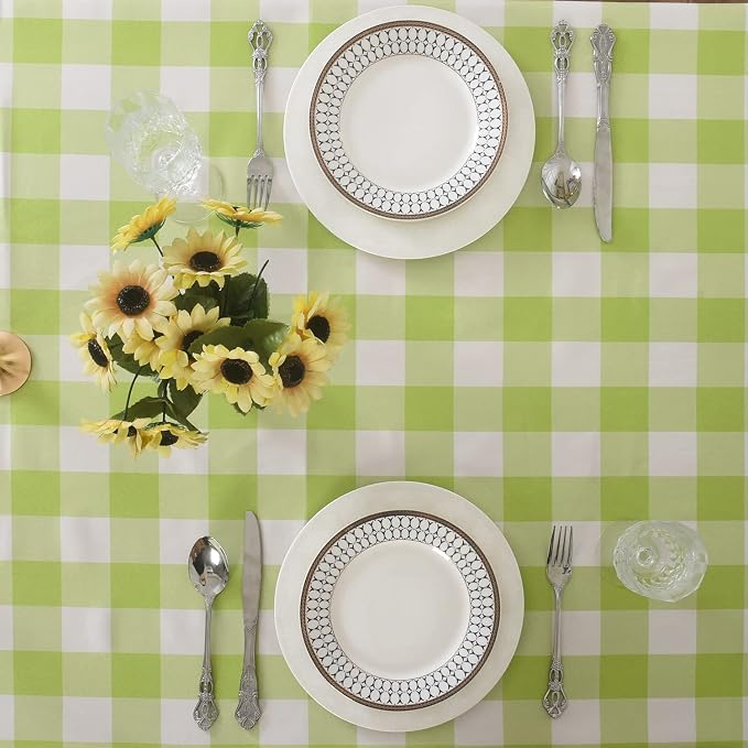 Cupuamon 2 Pack Waterproof Polyester Fabic Rectangle Checkered Tablecloth，60x84 - Image 4