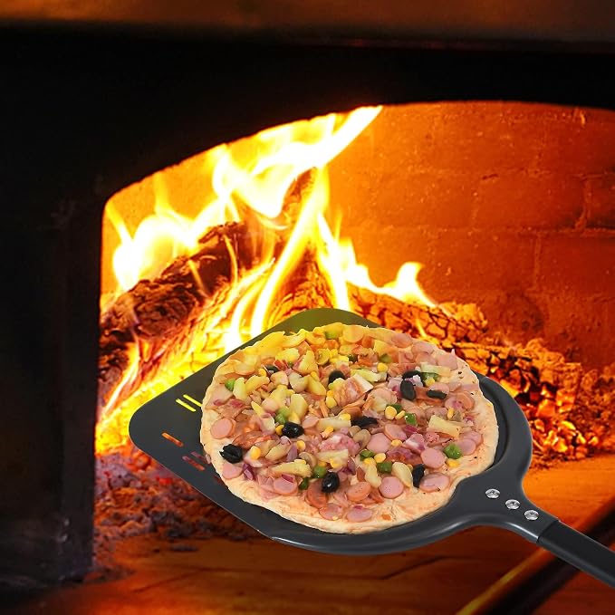 Perforated Pizza Peel, 12 x 14 Inch Rectangular Pizza Turning Peel, - Image 7