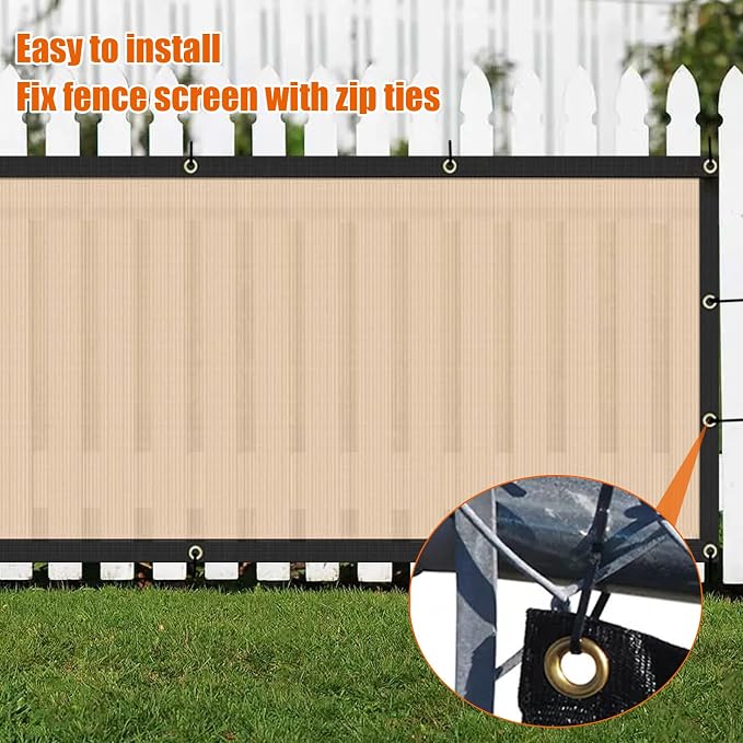AYOHA 4' x 198' Privacy Fence Screen Fabric Mesh Shade Net Cover, Heavy Duty - Image 6
