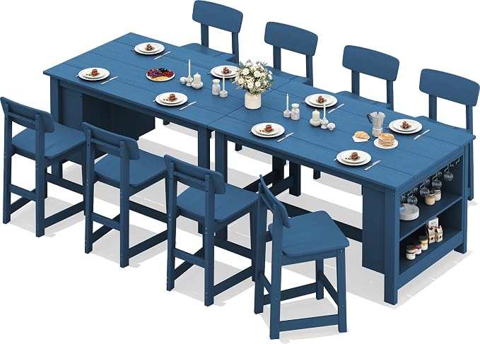 SERWALL 10-Piece HDPE Counter Height Dining Table Sets by SERWALL