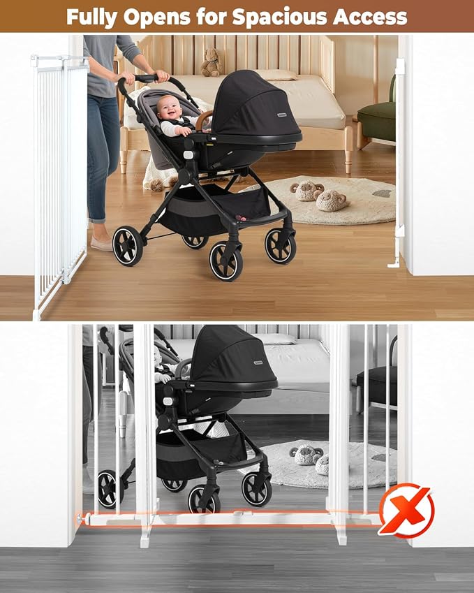 34-53" No Bottom Bar Baby Gates Dog Gate - Image 3