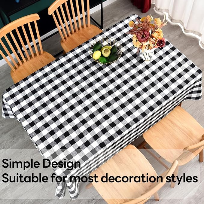 Gingham Tablecloth Rectangle Table Cloth Heavy Duty Cotton Checkered Table Cover - Image 5
