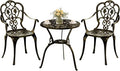 Patio Bistro Set of 2, Cast Aluminum, Outdoor Set w/Umbrella Hole, 3 Piece by Embraceartofoutdoorliving
