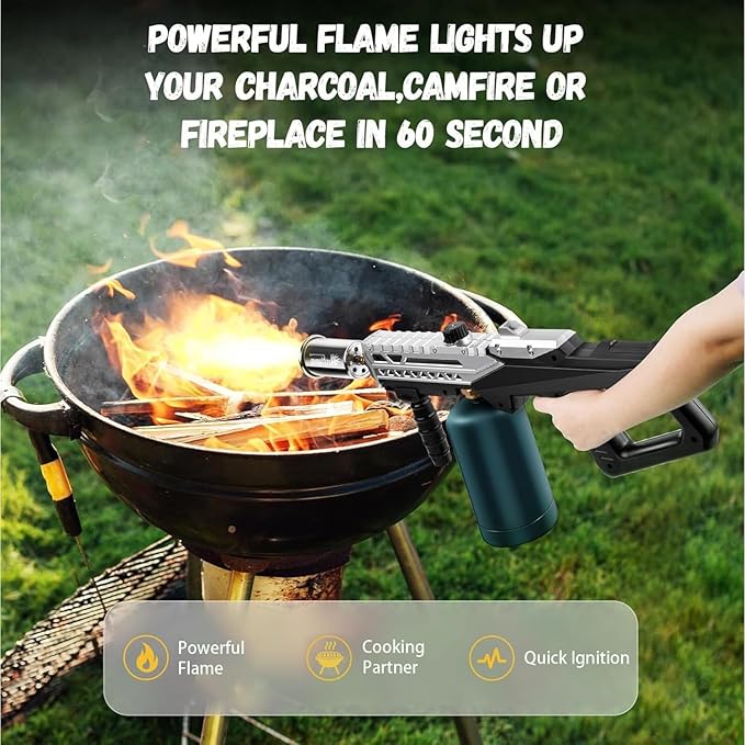 Powerful Grill Torch Gun | Propane Torch Gun, Adjustable Flamethrower | - Image 3