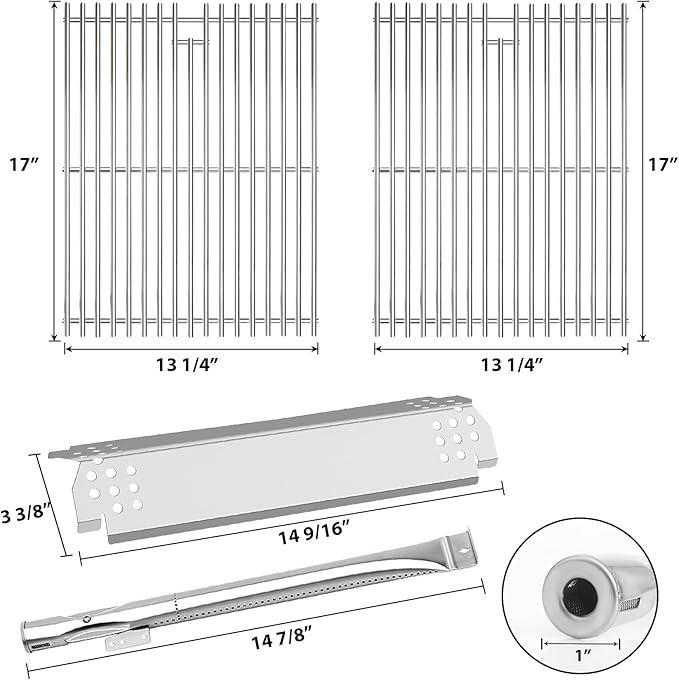 Stainless Cooking Grate, Heat Shield and Burner Kit - Image 2