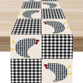 Farmhouse Rooster Table Runner, Rustic Farm Chicken Black White Plaid Buffalo by Unknown