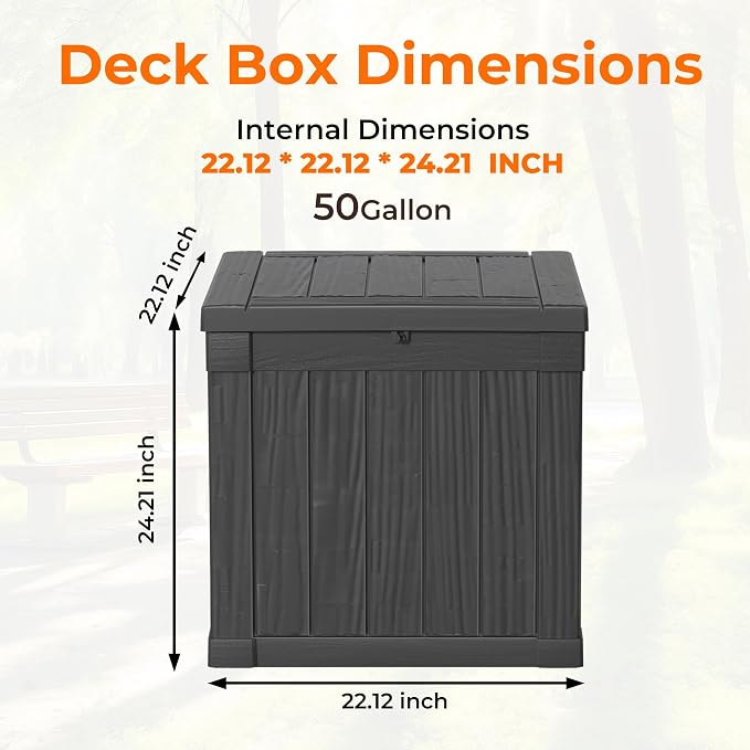 50 Gallon Outdoor Storage Box – Resin Deck Box - Image 6
