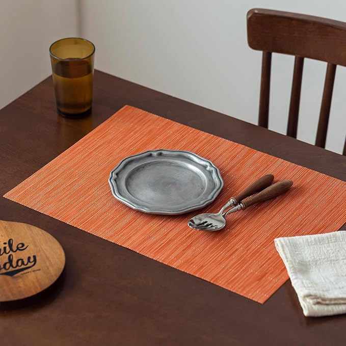 LEXMORE Placemats Set of 12 Vinyl/Plastic Woven Place Mats - Image 6