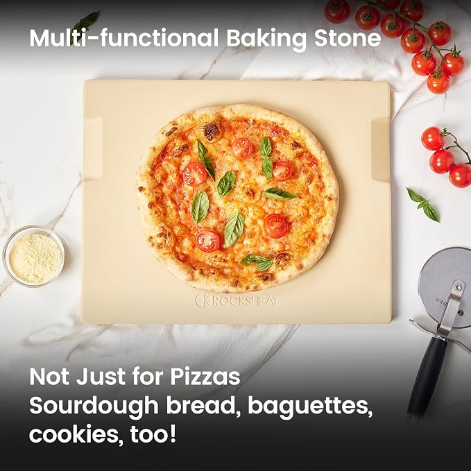 Pizza Stone 15x12 Inch Rectangular, Cordierite Baking Stone - Image 4
