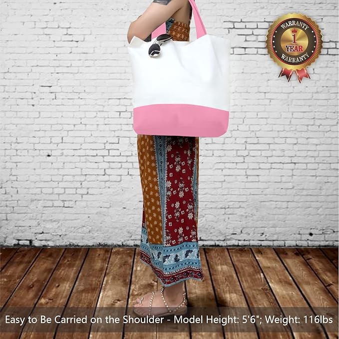 TOPDesign 1-Pack Super Strong Large 12oz Cotton Canvas Tote Bag, Reusable - Image 2
