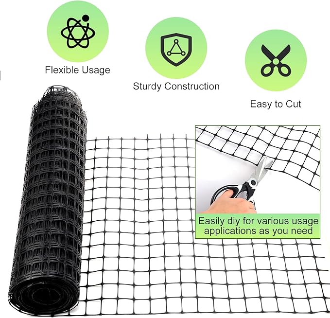 Windyun 2 Roll 100 ft 200 ft in Total Plastic Mesh Fence Roll Safety - Image 3