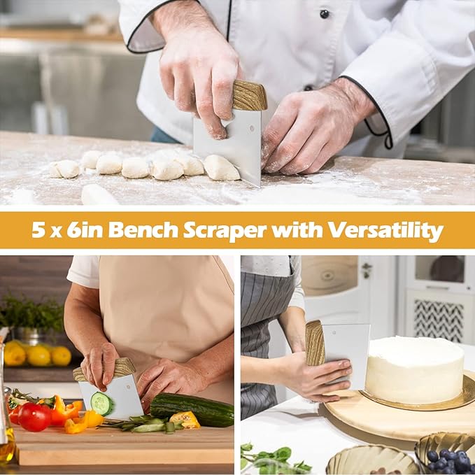 Barbecue Tool Set, 5 Piece Stainless Steel Griddle Spatulas with Hooks
