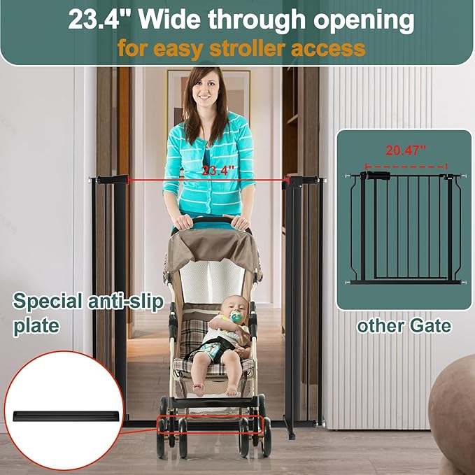 40.55" Tall 1.37" Ultra Narrow Spacing Dogs Pets Baby Gate - Image 3