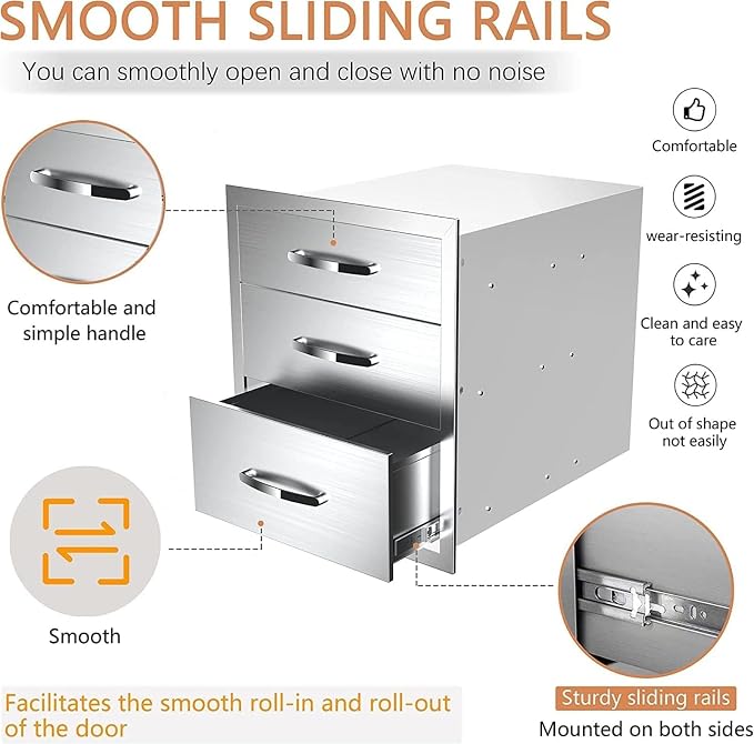 Outdoor Kitchen Drawers, Box Frame Style Flush Mount BBQ Drawer w/Stainless - Image 5