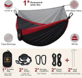 Hammock with Built-In Mosquito Net, 210T Nylon, Black and Red