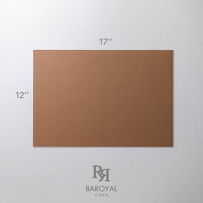 Faux Leather Placemats Set of 6 Vinyl Washable Wipeable Table Mats - Image 7