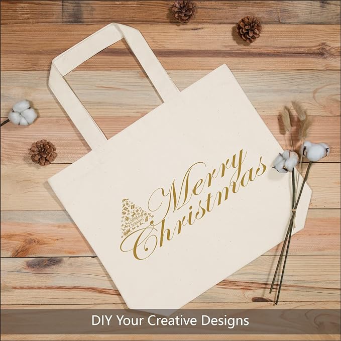 TOPDesign 3-Pack Super Strong Large 12oz Cotton Canvas Tote Bags, Reusable - Image 3