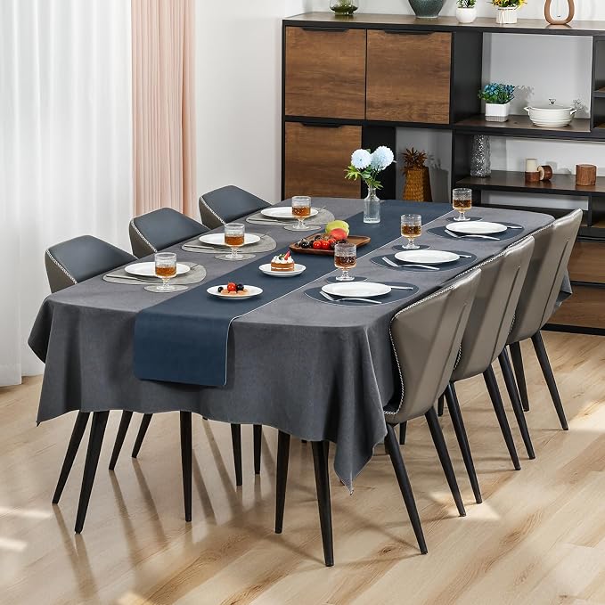 Placemats and Coasters, Washable Reversible Placemats Round Faux Leather - Image 3