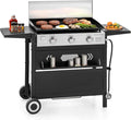 MFSTUDIO 27 Inch Flat Top Propane Gas Griddle Grill, Ceramic Coated Cast Iron by MFSTUDIO