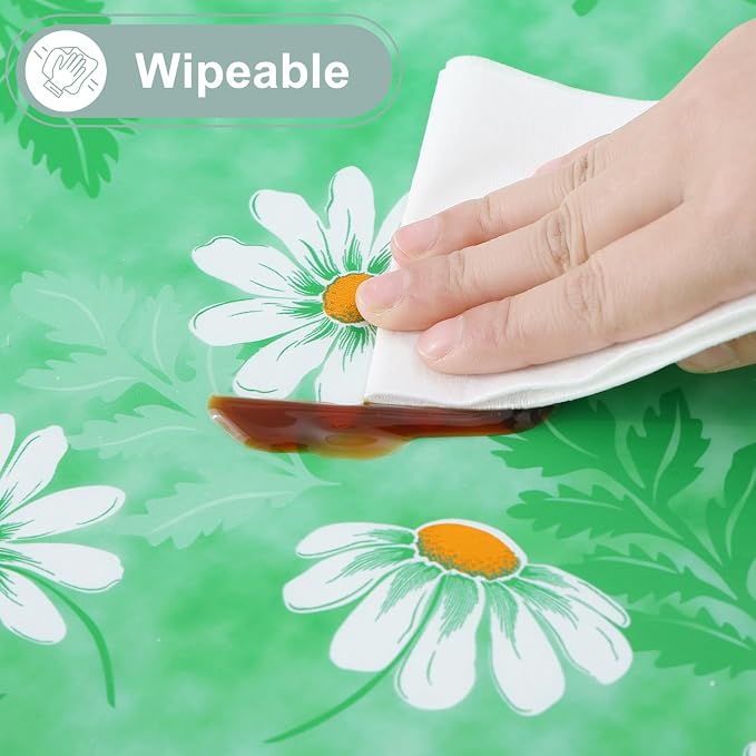 misaya Rectangle Waterproof Vinyl Table Cloth, Wipeable Tablecloth - Image 5
