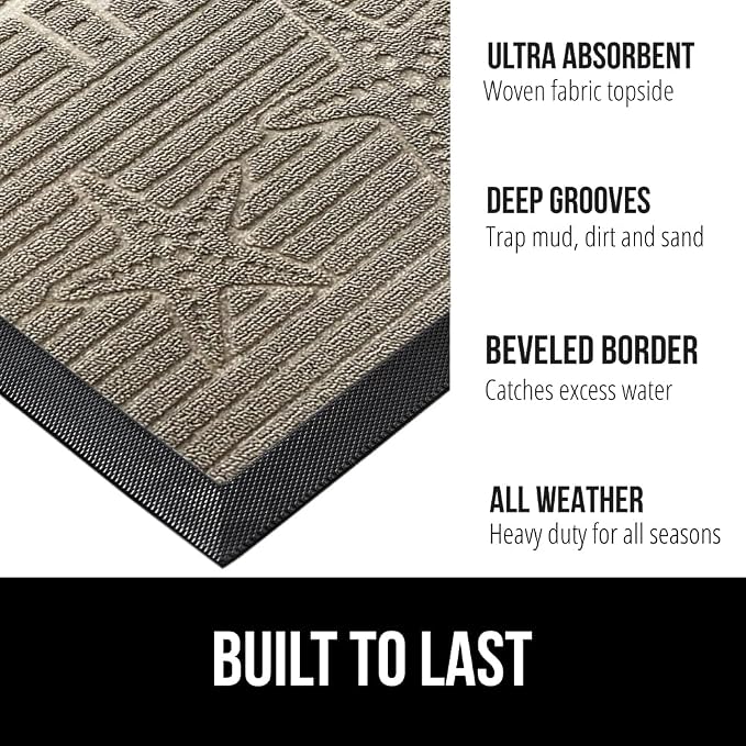 GORILLA GRIP 100% Waterproof All-Season WeatherMax Doormat 35x23, US Designed - Image 2