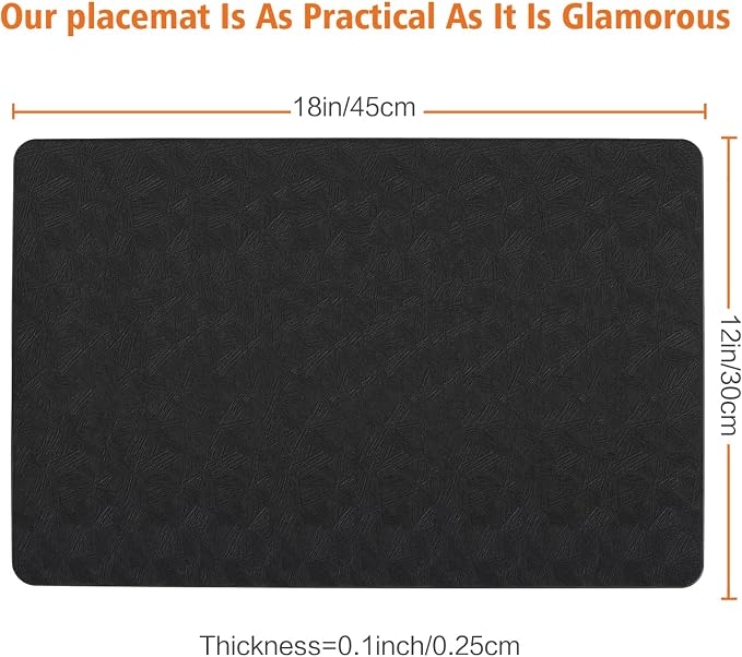 Vinyl Placemats Set of 12 Heat Resistant Easy Clean Non-Slip Place Mats - Image 6