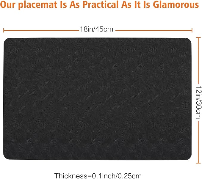 Vinyl Placemats Set of 8 Heat Resistant Easy Clean Non-Slip Place Mats - Image 3