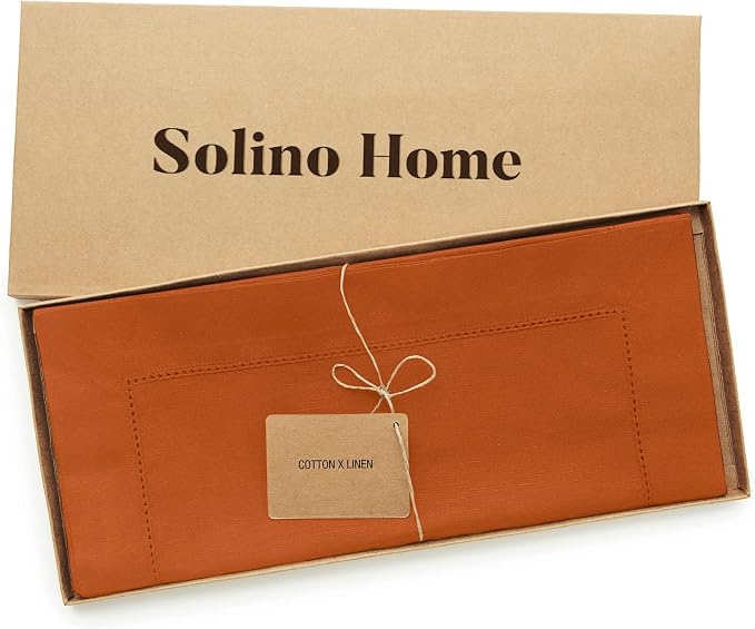 Solino Home Cinnamon Hemstitch Table Runner 36 Inches - Image 5