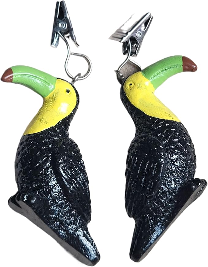 TwoFish Home Set of 4 Toucan Resin Tablecloth Weights Clips Toucan Handicraft - Image 5