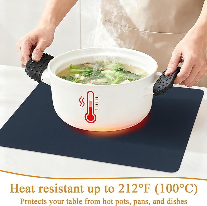SHACOS Placemats Set of 6 Faux Leather Waterproof Leakproof Wipeable PU - Image 3