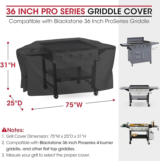 Unicook Griddle Cover for Blackstone 36 Inch ProSeries, Flat Top BBQ Grill - Image 2