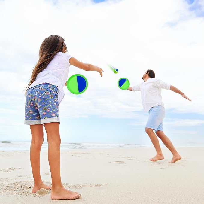 Ayeboovi Kids Outdoor Beach Pool Toys Toss and Catch Ball Set Upgraded Light UP - Image 7