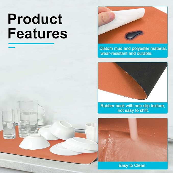 uxcell Silicone Mats for Kitchen Counter, 15.7" x 11.8" Non-Slip Countertop - Image 3