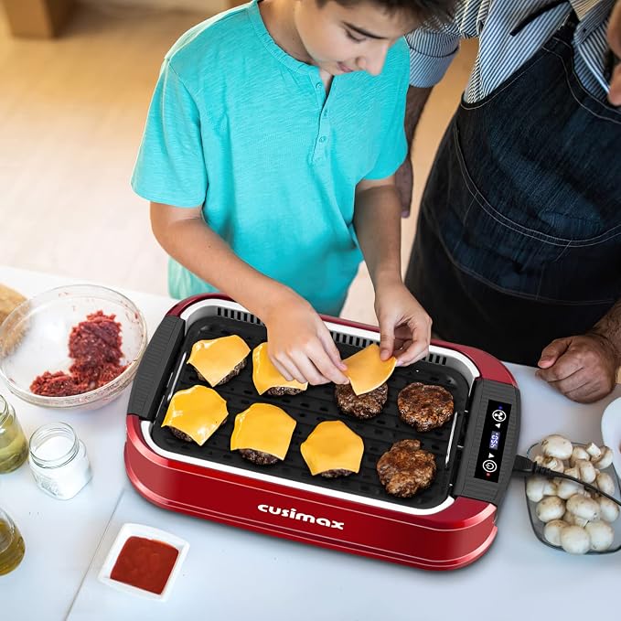 Indoor Grill, CUSIMAX Smokeless Grill Indoor, Electric Griddle, 1500W Korean - Image 8