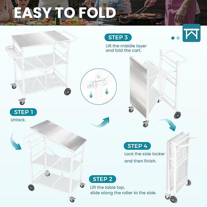 Ciokea Folding Outdoor Grill Cart - Image 4