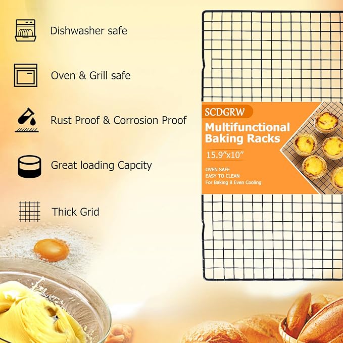 5PCS Cooling Racks for Cooking and Baking 10" x 16" Wire Rack Baking Rack - Image 7